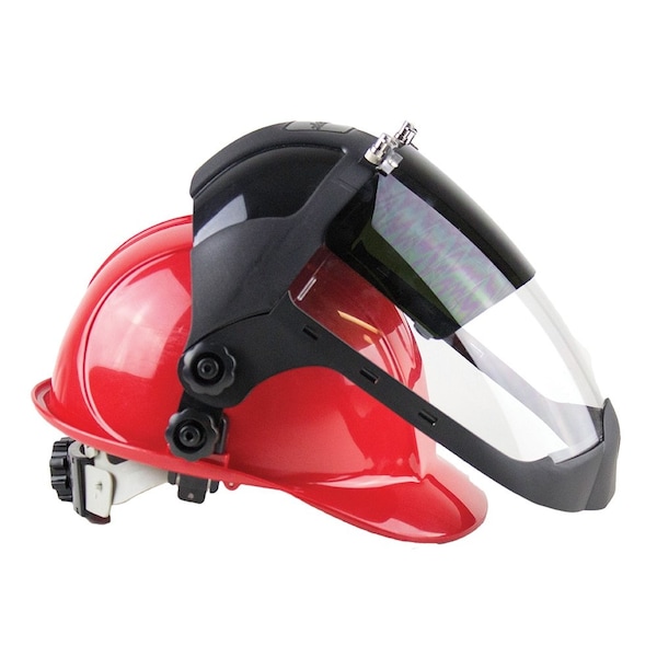 DP4 Series Face Shield, Chin Guard, Universal Adapter, Polycarbonate, Clear, Anti-Fog, Flip-up Shade 8 IR Visor